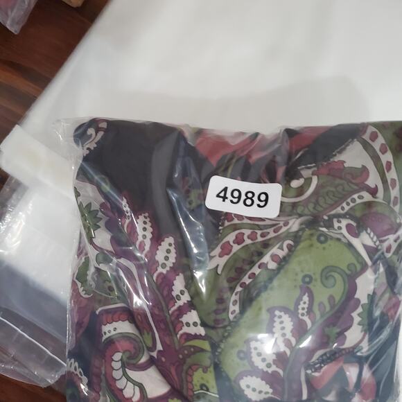 Cenia New York Jumpsuit Womens 10 Green Black Silk Paisley Wide Leg Fairy Whimsy - Picture 12 of 12